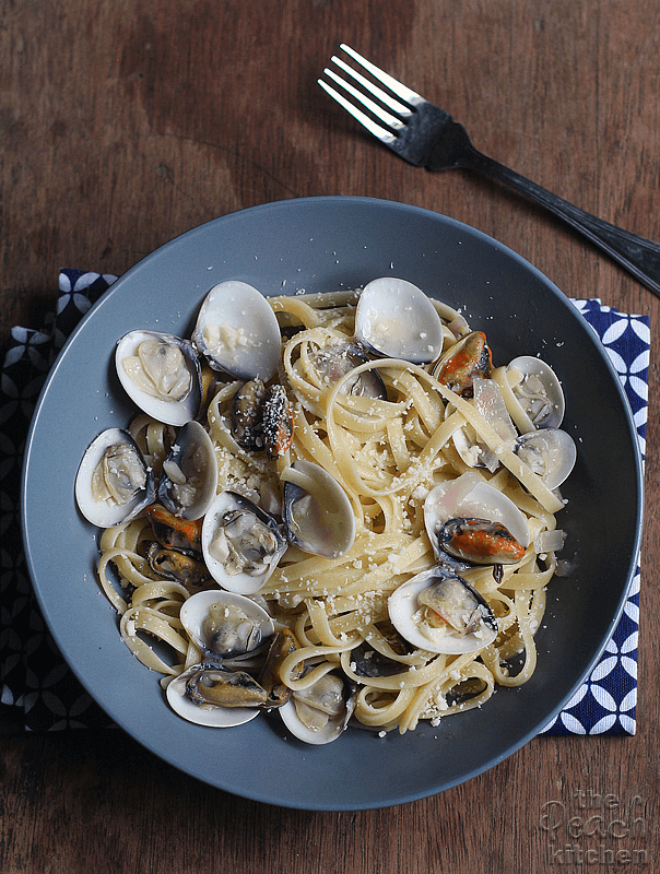 Linguine With Clams And Mussels The Peach Kitchen